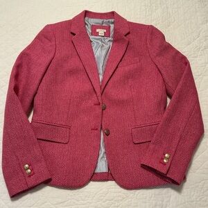 J. Crew Pink Herringbone Wool-Blend Fully Lined Women’s Blazer Size 6